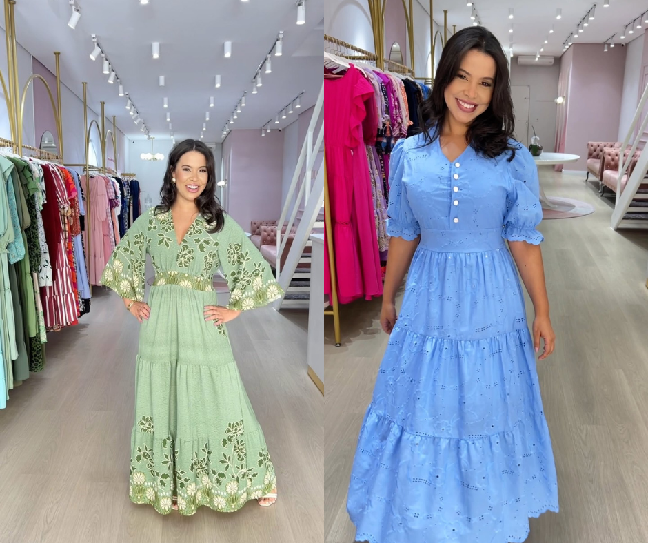KIT 1 - Vestido Florença + Vestido Madalena Azul